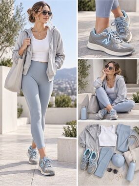 New Balance 877 V1  Women's Size 11 Grey & Light Blue Walking Sneakers Shoes